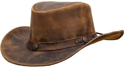 Outback Trading Cheyenne Cuero Western Sombrero UPF50 Unisex Western Sombrero de Vaquero Foto 1 de 3