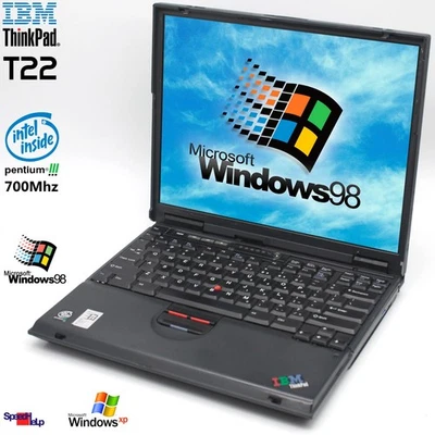 NOTEBOOK IBM THINKPAD T22 INTEL PENTIUM 3 700MHZ  LAPTOP WINDOWS WIN 98 LPT 20GB - Bild 1 von 4