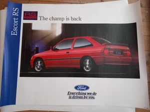 Ford Escort RS 2000 'The champ is back' Vintage Original Showroom Poster - Picture 1 of 1