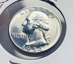 1954-S Washington GEM BU 25c ~ 90% Silver ~Awesome Luster ~Nice! ~ S87 - Picture 1 of 6