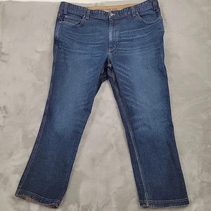 Duluth Mens Flex Ballroom Jeans Size 46x32 Relaxed Dark Blue Denim Wash - Picture 1 of 10
