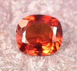 7,20 ct natürlicher A-1 Fanta orange Saphir Kissenform lose Edelstein - Bild 1 von 8