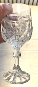 Copas de vino de cristal de plomo Hofbauer Byrds vástago grabado vintage 5 3/4" Alemania - Imagen 1 de 7