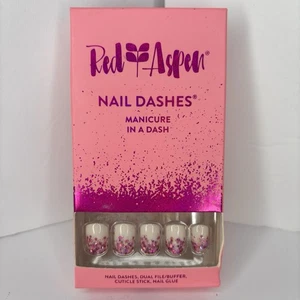 Guiones de uñas Red Aspen - Brillo Aspen - Cuadrado corto - Brillo rosa blanco - NUEVO - Imagen 1 de 8