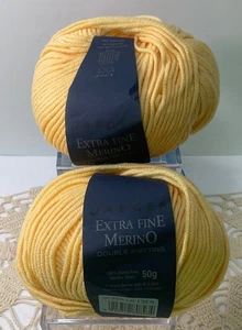 Jaeger HandKnits Extra Fine Merino Yarn Lot of 2 Yellow Double Knitting New - Picture 1 of 4
