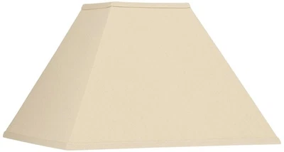 Pantalla de lámpara cuadrada mediana de lino beige 6" superior x 16" inferior x 10" de alto (araña) Foto 1 de 4