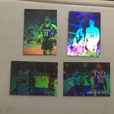 Lote 4 holograma Anderson Schrempf Robinson Coleman 1991 ganadores del premio Upper Deck Foto 1 de 4