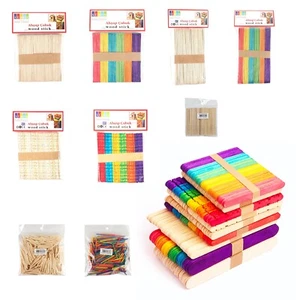 50-500 Stück | Holzstiele Holz Eisstiele Holzspatel Holzstäbchen zum Basteln - Bild 1 von 14