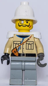 LEGO® Minifigura Barón von Barron Adventurers Casco Tropical Charreteras Blanco - adv039 - Imagen 1 de 2