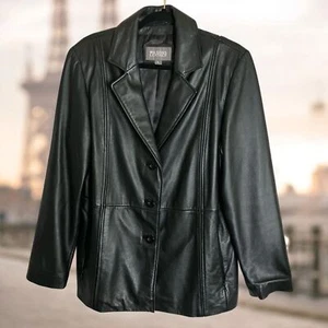 Wilsons Lederjacke eleganter schwarzer Damen Ledermantel Größe L - Bild 1 von 10