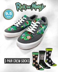Zapatos Rick And Morty Ground Up para hombre talla 9,5 adulto natación más 3 calcetines redondos nuevos - Imagen 1 de 8