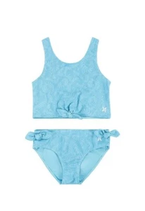GIRLS HURLEY BIKINI 2-PIECE SWIMSUIT UPF 50+ TURQUOISE SIZE MED - Picture 1 of 10