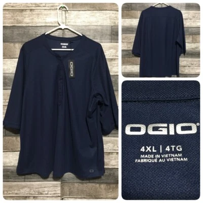 Camisa Ogio Henley para mujer 4X azul marino manga 3/4 rendimiento ligero B3 Foto 1 de 4