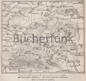 Plan de batalla b. Hochkirch 1758 cerca de Bautzen - Mapa de 1894 - 12 x 10,5 cm - Imagen 1 de 1