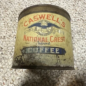 Vintage Caswell's National Crest Coffee Adv. Tin NO Cover - Picture 1 of 4