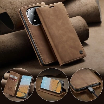 Para Xiaomi Redmi Note 14 Pro+, Lujo Retro Abatible Cuero Billetera Soporte Estuche Cubierta Foto 1 de 4