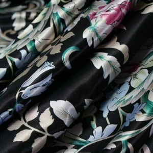 Vintage Floral Satin for Special Occasion, Everyday Wear Fabric - By The Yard - Picture 1 of 7