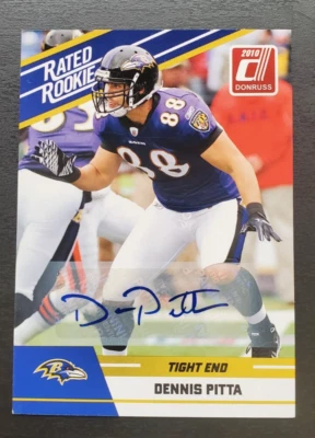 2010 Donruss Dennis Pitta Rated Rookie Auto #28 Baltimore Ravens - Image 1 of 2