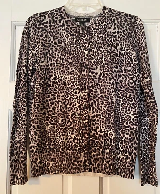 NEW FOXCROFT Cardigan Sweater Sz Small Leopard Print Long Sleeve Women's NWT $72 - Image 1 of 4