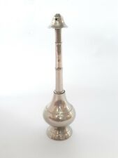 Vintage India Nickel Plated Brass Rose Water Sprinkler Perfume Bottle. G71-18 US