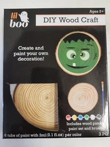 Lil Boo, Halloween Hágalo usted mismo artesanía en madera, incluye pieza de madera, juego de pintura y pincel NUEVO EN CAJA - Imagen 1 de 4