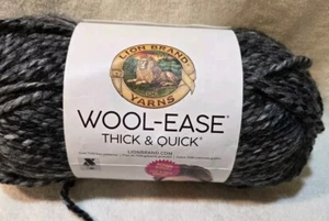 Lion Brand Wool Ease BONUS Double skein 10 oz Thick & Quick 528 Licorice - Picture 1 of 5