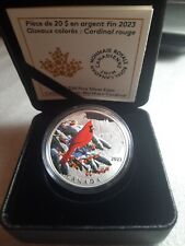 2023  Canada $20 Dollars Silver Coin, Colorful Birds Northern Cardinal