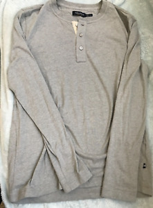 Nautica Mens Long Sleeve Shirt Size S Gray Pullover