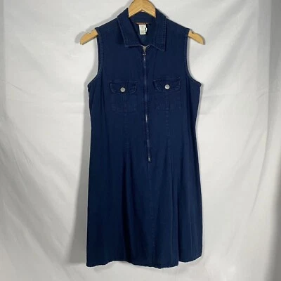 Vintage 90s Y2K Dress Faded Glory Size Small Sleeveless Blue Denim Cottagecore - Image 1 of 4