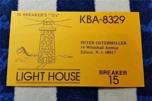 HAM CB RADIO QSL Trading Card "LIGHT HOUSE - PETER OSTERMILLER - EDISON, NJ" - Picture 1 of 1
