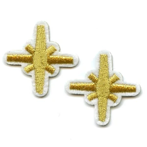 Small Sparkle Gold Stars Embroidered Iron On Patch (2 Pack) - Picture 1 of 2