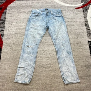 Polo Ralph Varick Pantalones Envejecidos 32 Azul Jeans Botón Ajustado Recto 32x32 - Imagen 1 de 14