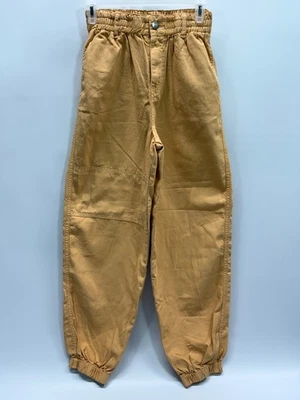 Calça jogger feminina Topshop tamanho EUA 4 Reino Unido 8 algodão bronzeado elástico cintura perna cônica - Imagem 1 de 4