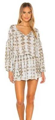 全新带标签小号/M INDAH SNAKE 印花 VISCOSE 迷你连衣裙全新带标签 — 第 1/4 张图片