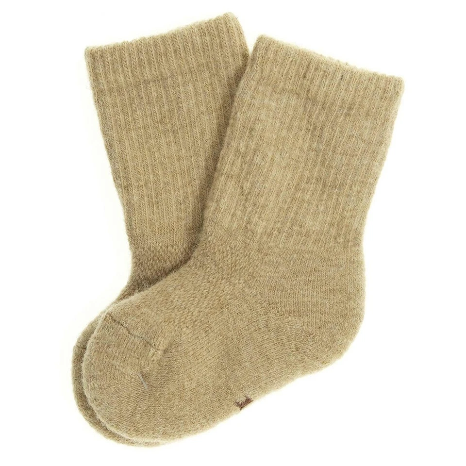 Meias infantis 100% lã (1 ano) - Meias de malha russas quentes macias de inverno feitas à mão - Imagem 1 de 1