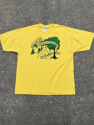 Vintage Y2K 2002 Celebration Cycling Ride Michigan MDT T Shirt Yellow Size XL - Image 1 of 4