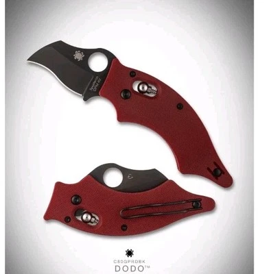 🔥🔴⚫ Spyderco St. Nick’s Knives Exclusive Dodo C80GPRDBK Red G10 Black 4V DLC  - Imagem 1 de 3