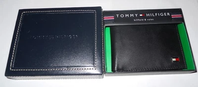 Tommy Hilfiger Hombre Cartera Cuero Negro Sin Usar en Caja Foto 1 de 4