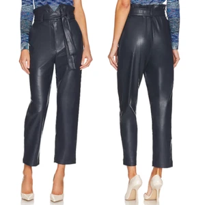 Pantalone donna Bardot Debbie Vegan ecopelle ultra alto nero nuovo con etichette taglia 4 - Foto 1 di 7