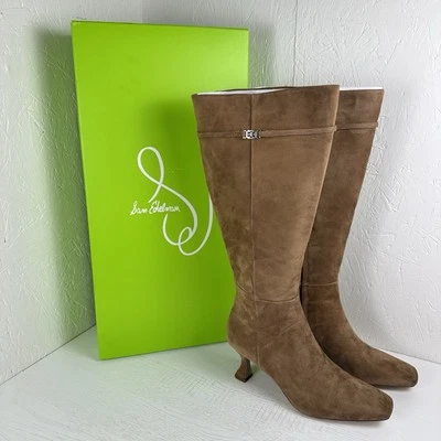 Botas Sam Edelman para mujer 10,5 ancho pantorrilla 17” Lyla gamuza topo tacón de gatito Foto 1 de 4