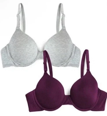 Paquete de 2 sujetadores camiseta con aros ligeramente forrados Fruit Of The Loom para mujer talla M Foto 1 de 4