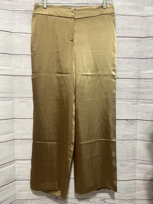 Pantalones de vestir Talbots poliéster pierna ancha dorado satinado bolsillos 10P 10 Petite nuevos con etiquetas Foto 1 de 4