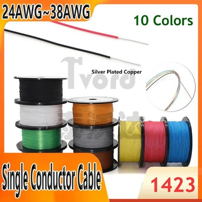 Single Conductor Cable Wire Extra Fine Silver Plated Copper Wires 38AWG-24AWG - Image 1 of 4