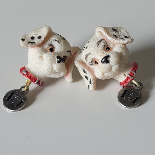 Disney 101 Dalmatians Earrings Womens OS White Excellent Studs 90s ...