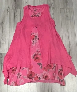 Pink Floaty 2 Piece Dress - Italian Made - 0ne Size - Picture 1 of 3