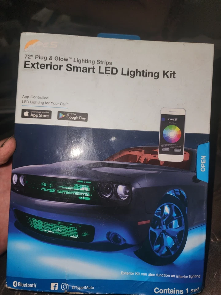 Умный комплект светодиодного освещения TypeS 72 дюйма Plug & Glow и 24-дюймовый многоцветный дополнительный, Bluetooth, - Изображение 1 из 1