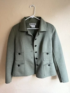 Carlisle Woman’s Size 8 Blazer Green Wool Angora Blend Jacket 4 Pockets *Read - Picture 1 of 8