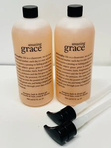 2 Philosophy Amazing Grace 3-in-1 Shower Gel Shampoo Bath - JUMBO 32 oz - SEALED - Picture 1 of 4