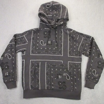 Sudadera con Capucha Zara Para Hombre Talla Pequeña Calce Ajustado Paisley Bandana Franela Pullover Foto 1 de 4