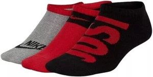 Kids Performance Lightweight No Show Socks Red Grey Black 5-7Y SX6838-917 - Picture 1 of 1